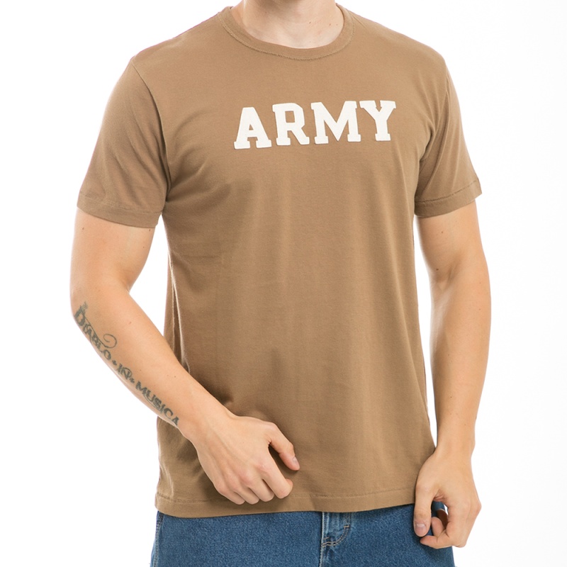 Oceanside,Applique T's, Army, A Brown, m