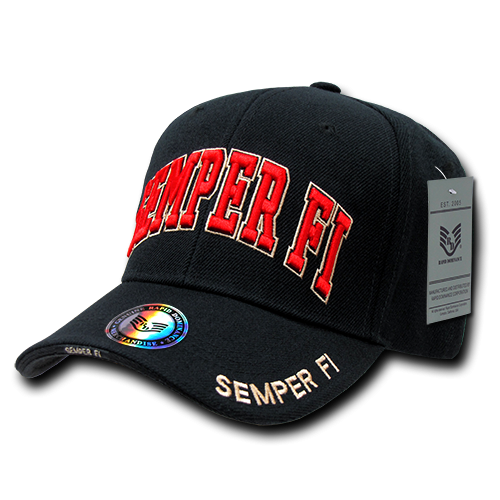 The Legend Military Caps, Semperfi, Blk
