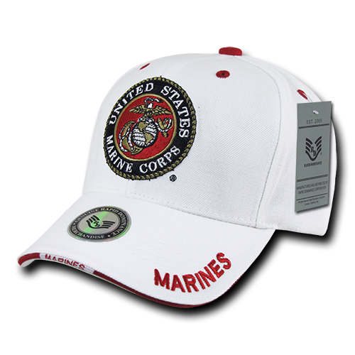 White Military Caps, Marines, Wht