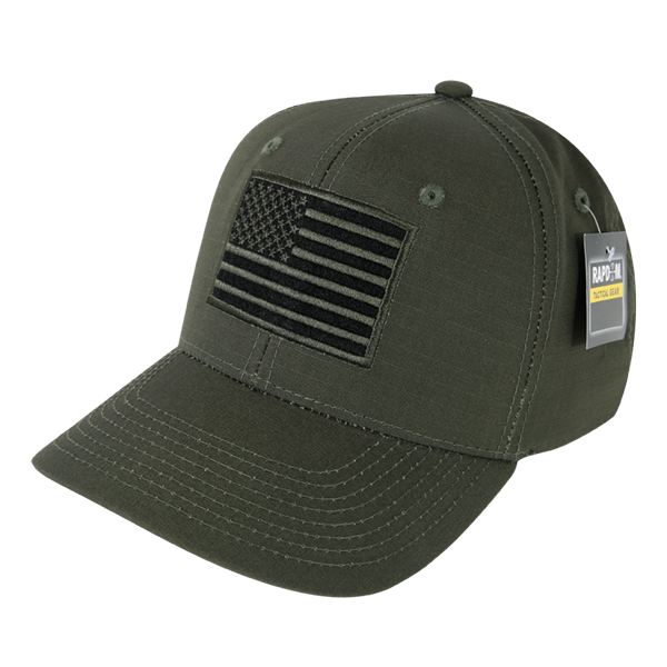 Embroidered Ripstop Cap, Usa, Olive Drab