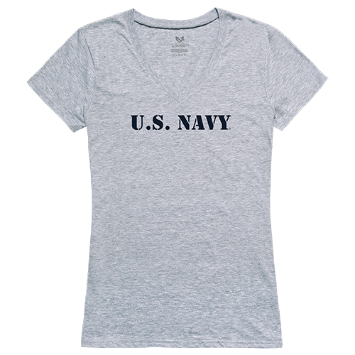 Graphic V-Neck, Us Navy 2, H.Grey, l