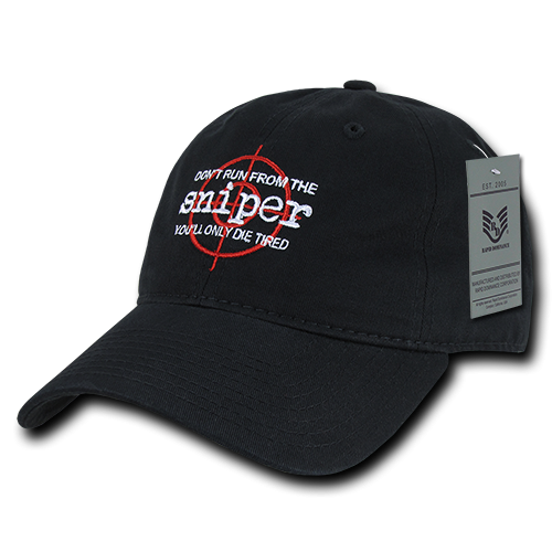 Relaxed Graphic Cap, Don't Run, Black