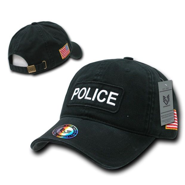Dual Flag Raid Caps, Police, Blk