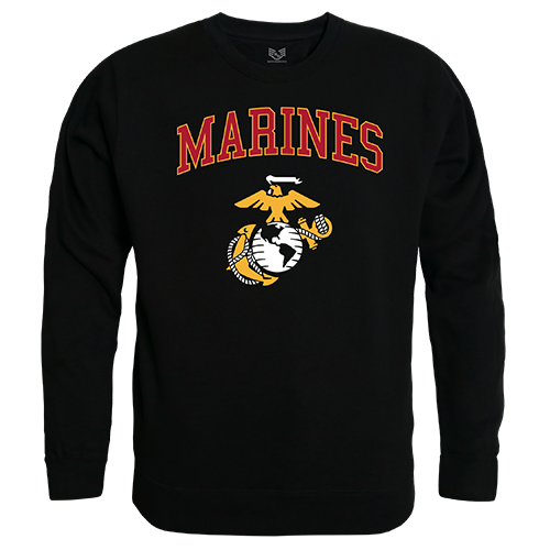 Crewneck Sweatshirt, Marines, Black, 2x