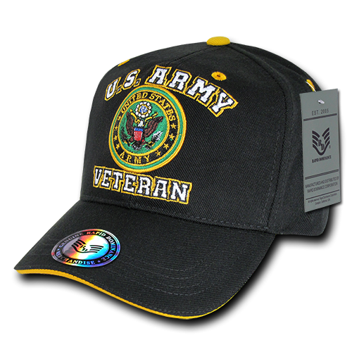'Veterans' Caps, Army, Black