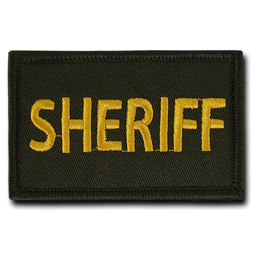 Canvas Patch (3""X2""), Sheriff, Olive