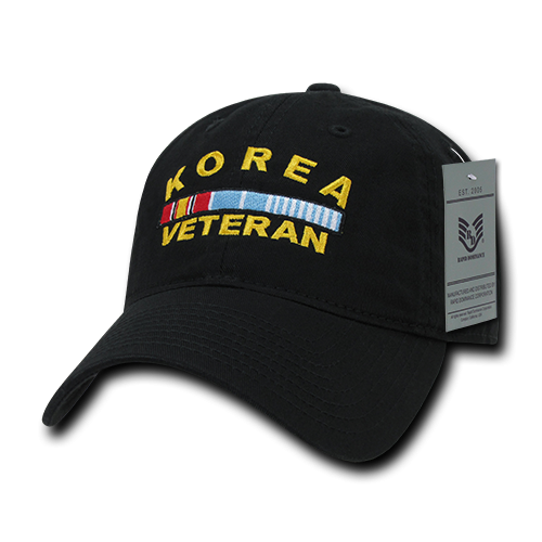 Relaxed Cotton Caps, Korea Vet, Black