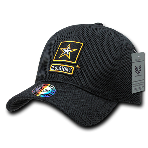 Air Mesh Military Caps, Army, Black