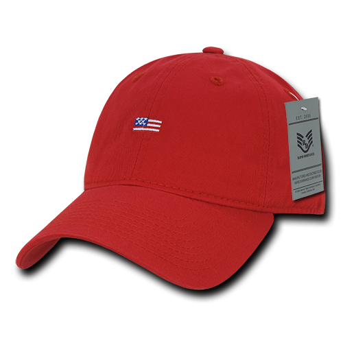 Relaxed Graphic Cap, Small Usa Flag, Red