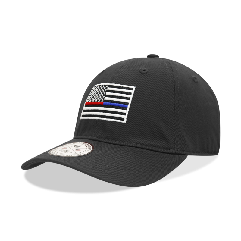 Relaxed Graphic Cap, Dual Flag, Black