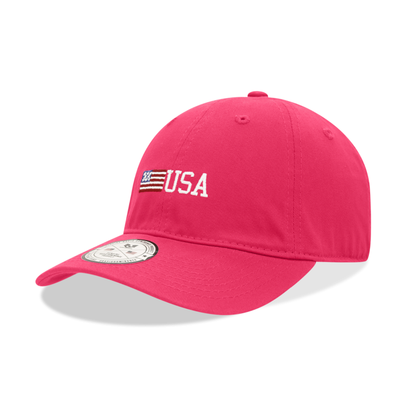 Relaxed Graphic Cap,Side Us Flag,Hotpink