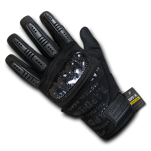 Carbon Fiber Combat Gloves, Black, l