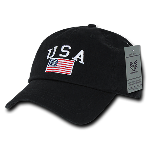 Relaxed Graphic Cap, Usa Flag, Black