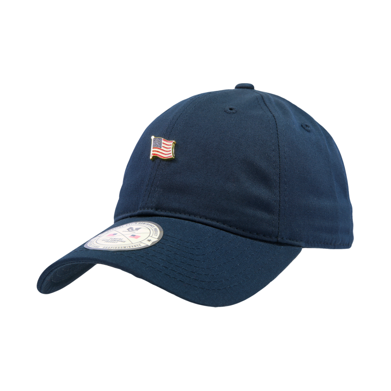 Metal Pin Relaxed Cap, Usa, Navy