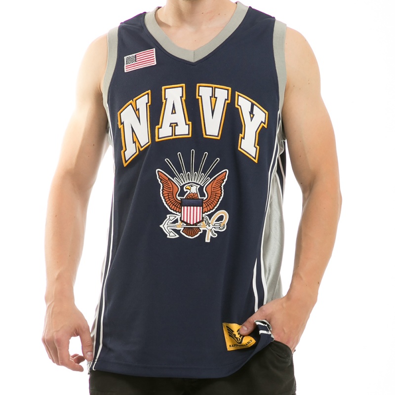 Basketball Jersey, Navy, Navy, l