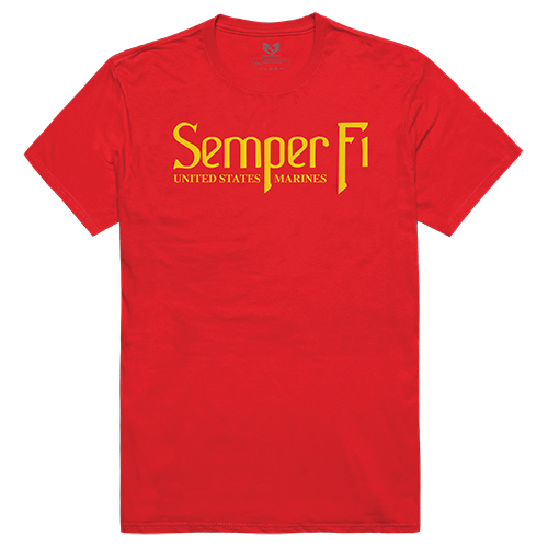 Relaxed Graphic Tees, Semper Fi, Red, l