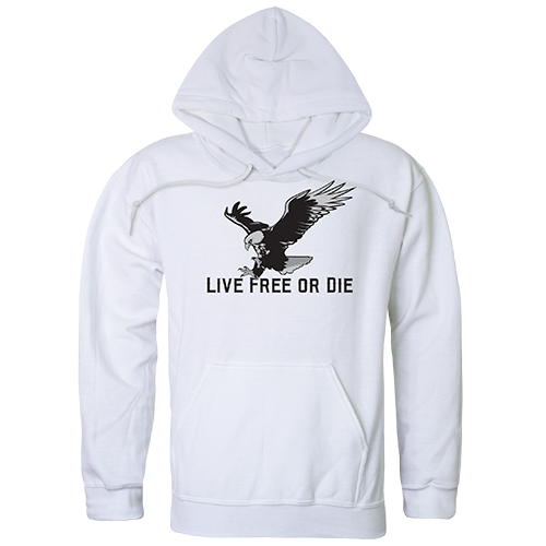 Graphic Pullover, Live Free, White, 2X - Comfortable Sweatshirt with Style