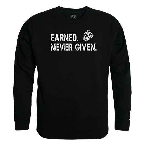 Graphic Crewneck, Earned 1, Blk, s - Rapid Dominance Corporation