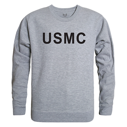 Graphic Crewneck Sweatshirt, Usmc, H.Grey, 2x - Rapid Dominance Corporation