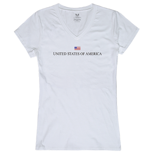 Rapid Dominance Corporation Graphic V-Neck - Usa, White, Xl