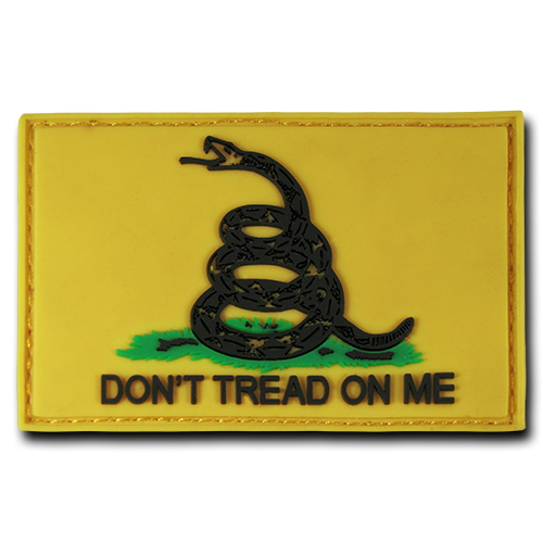 Rubber Patch (3"X2"), Gadsden Flag, Gold