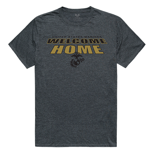 Welcome Home Tee, Marines, H. Charcoal