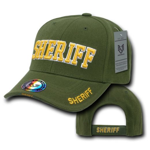 Deluxe Law Enforcement Cap, Sheriff, Olive