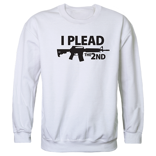 Graphic Crewneck,I Plead The 2Nd, Wht, m