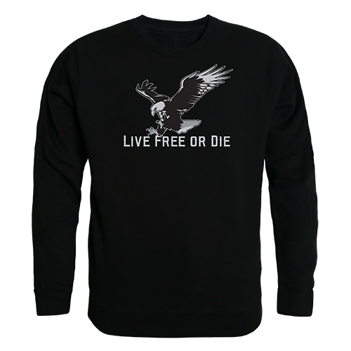 Graphic Crewneck, Live Free, Black, 2x