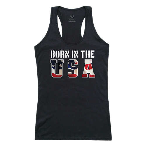 Graphic Tank Born in the USA, Black, XL - Patriotic Apparel