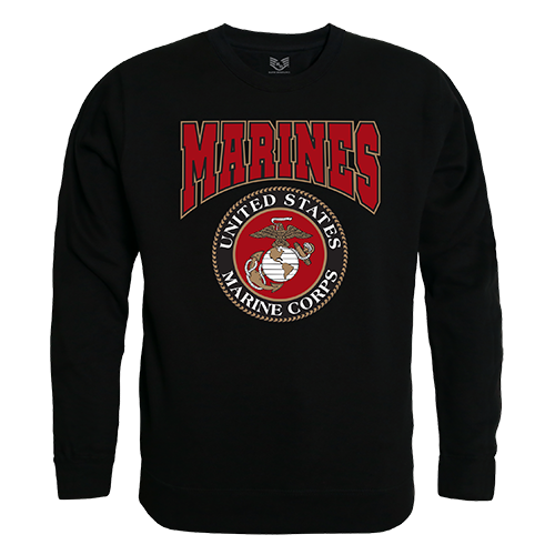 Graphic Crewneck Sweatshirt Marines Black 2x - Rapid Dominance Corporation