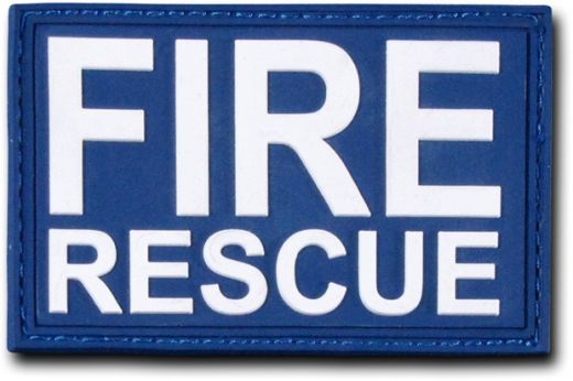 Rubber Patch (3""X2""),Fire Rescue, Navy