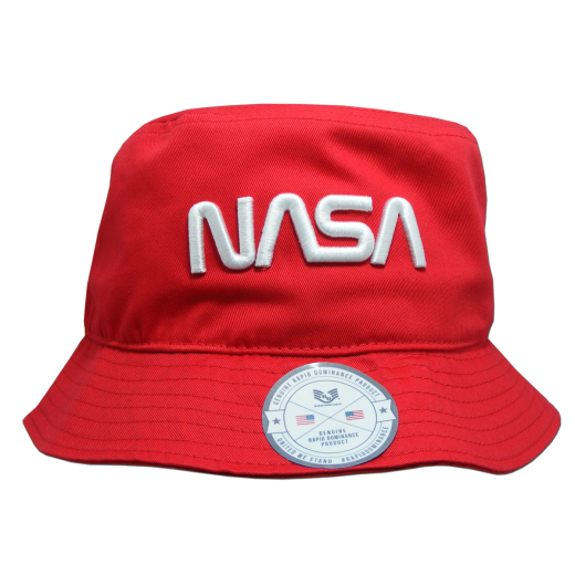 Nasa Relaxed Bucket Hat, Worm, Red, l_Xl