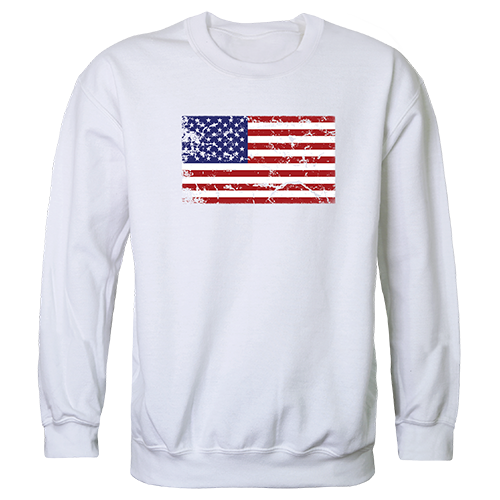 Graphic Crewneck, Us Flag 2, Wht, 2x