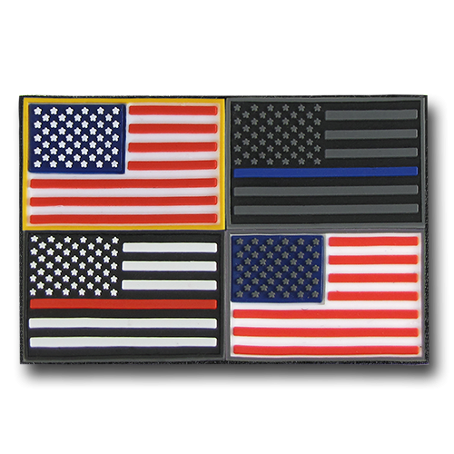 Tactical Mini Patches, USA Flag, Pack 2