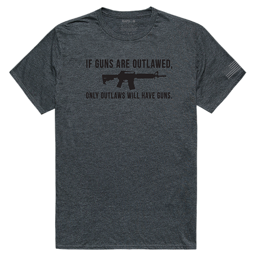 Tactical Graphic T-Shirt - Outlawed, H.Char, M
