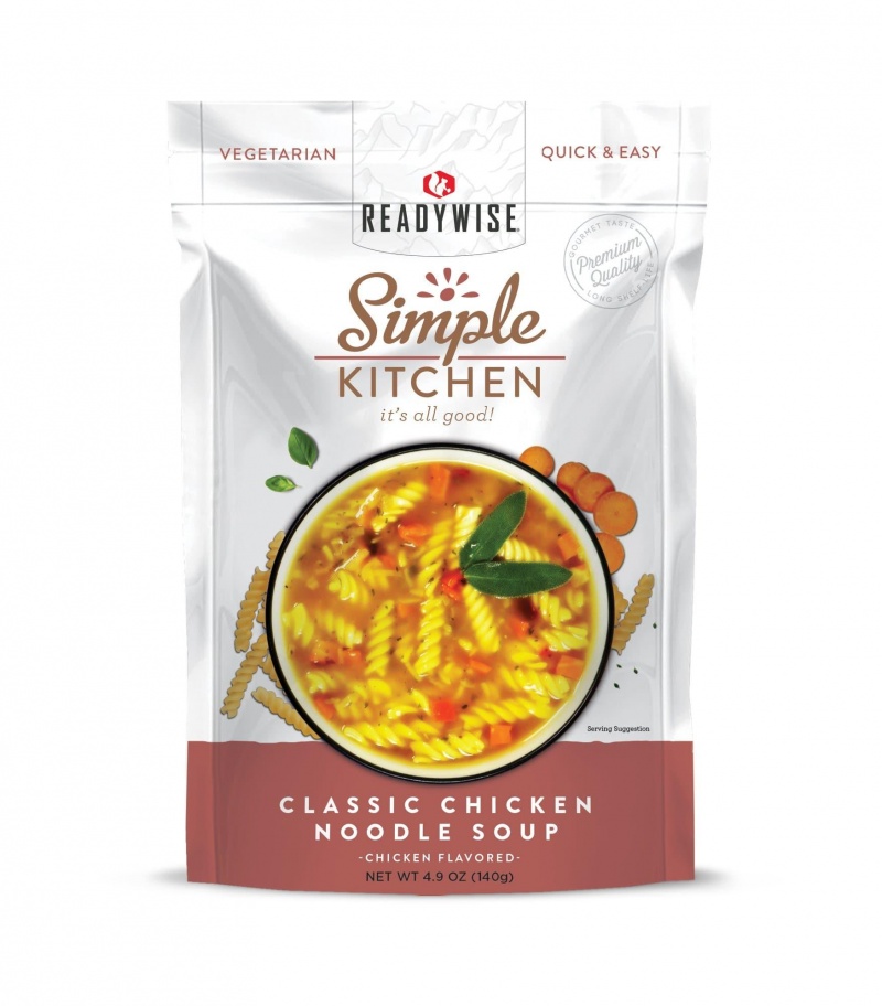 Simple Kitchen Classic Chicken Noodle Soup - 24 Servings (Six Pouches, 4 Servings Per Pouch)
