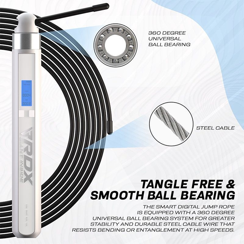 Rdx 75P Rechargeable 10.3Ft Smart Digital Counter Skipping Rope With Usb & App
