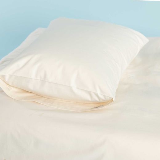 Helmsley 100% Organic Cotton Sateen Sheets (Oc Thread, Organic Elastic Corner) (100% Biodegradable) Pillowcase (King) / Natural
