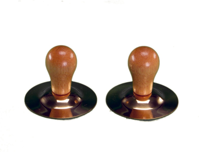 Brass Finger Cymbals With Wood Knobs (Pair)