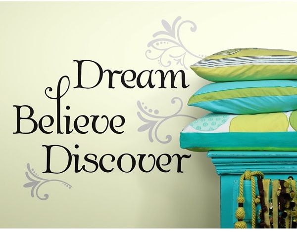 Dream, Believe, Discover Quote Wall Decals