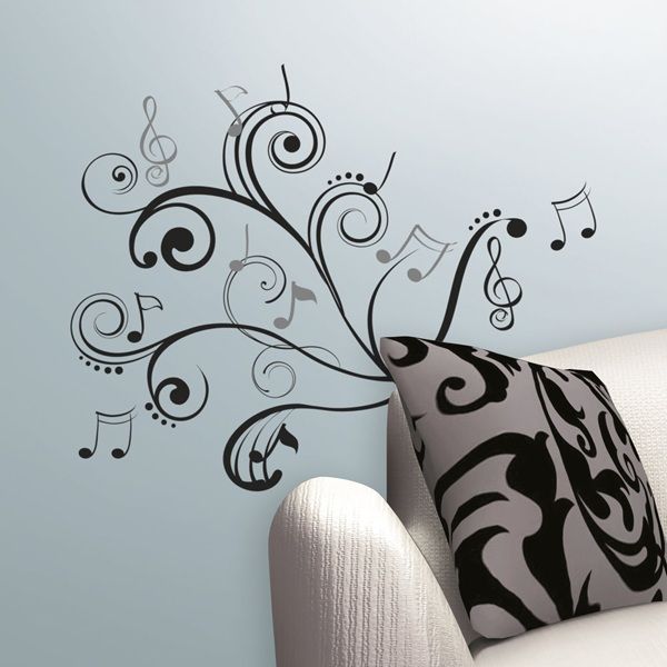 Music Note Scroll Wall Decals