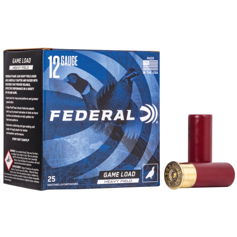 Federal, Game Load, Heavy Field Load, 12 Gauge, 2.75", #7.5 , 3 1/4 Dram, 1 1/4 Oz, Shot, 25 Round Box