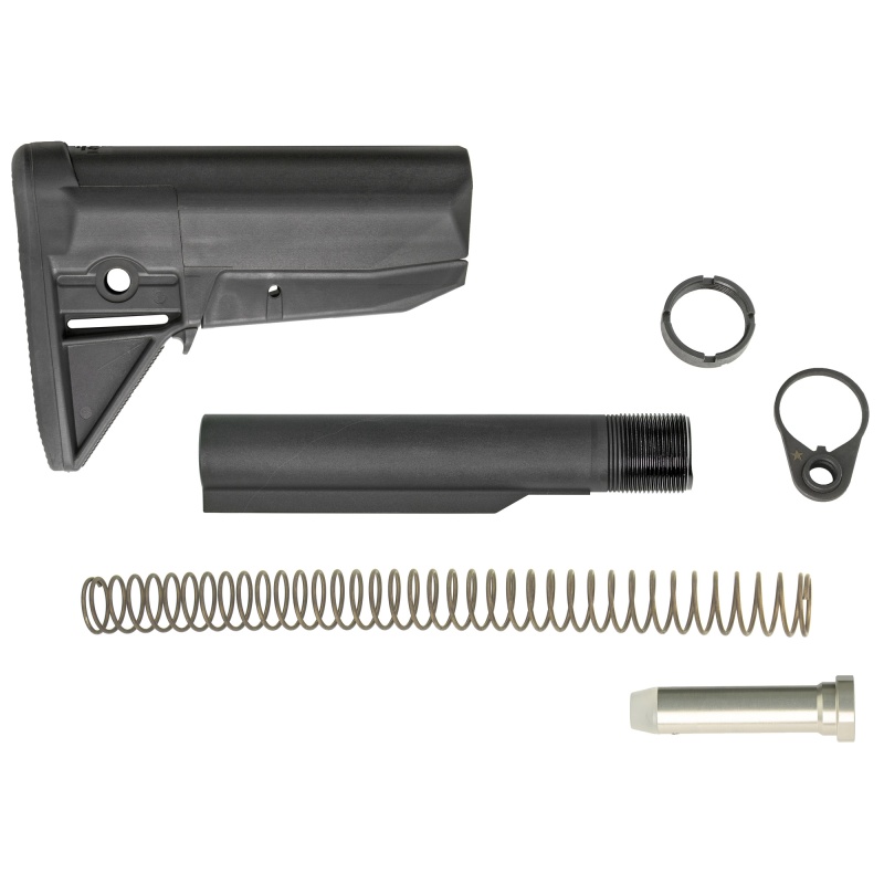 Bravo Company, Bcmgunfighter Mod 0 Stock Kit, Receiver Extension, Quick Detach End Plate, Lock Nut Action Spring, Carbine Buffer, Black