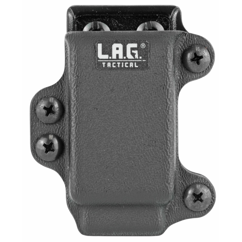 L.A.G. Tactical, Inc., Single Pistol Magazine Carrier, Fits Glock 43 And M&P Shield Magazines, Kydex, Black Finish