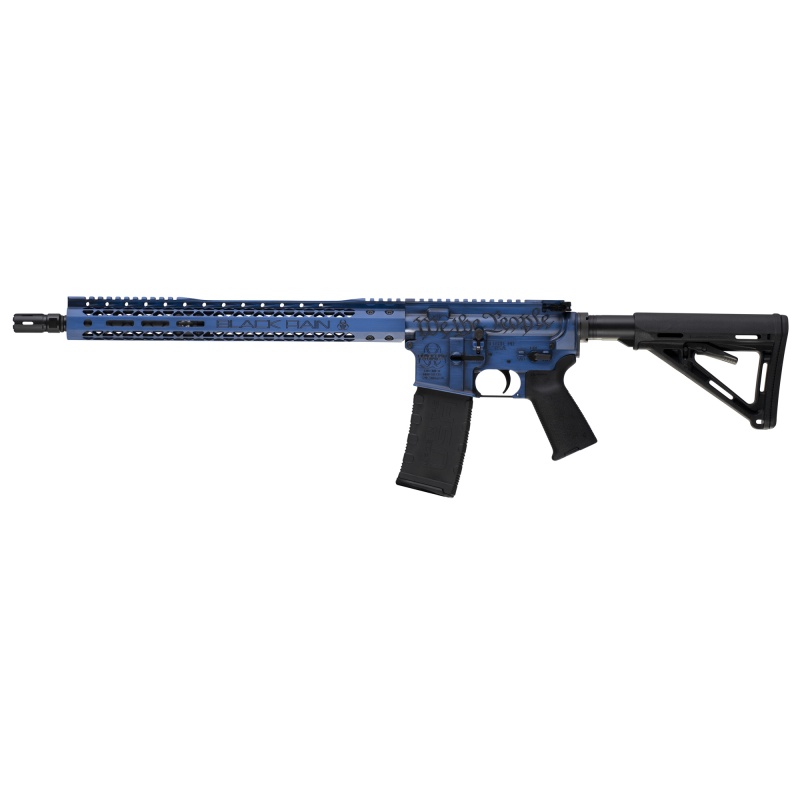 Black Rain Ordnance, We The People, Semi-Automatic Rifle, Ar, 223 Remington/5.56 Nato, 16" Chrome-Moly Barrel, Cerakote Finish, Blue Battleworn, 15" Free Float M-Lok Handguard, Magpul Moe Stock, 30 Rounds, 1 Magazine