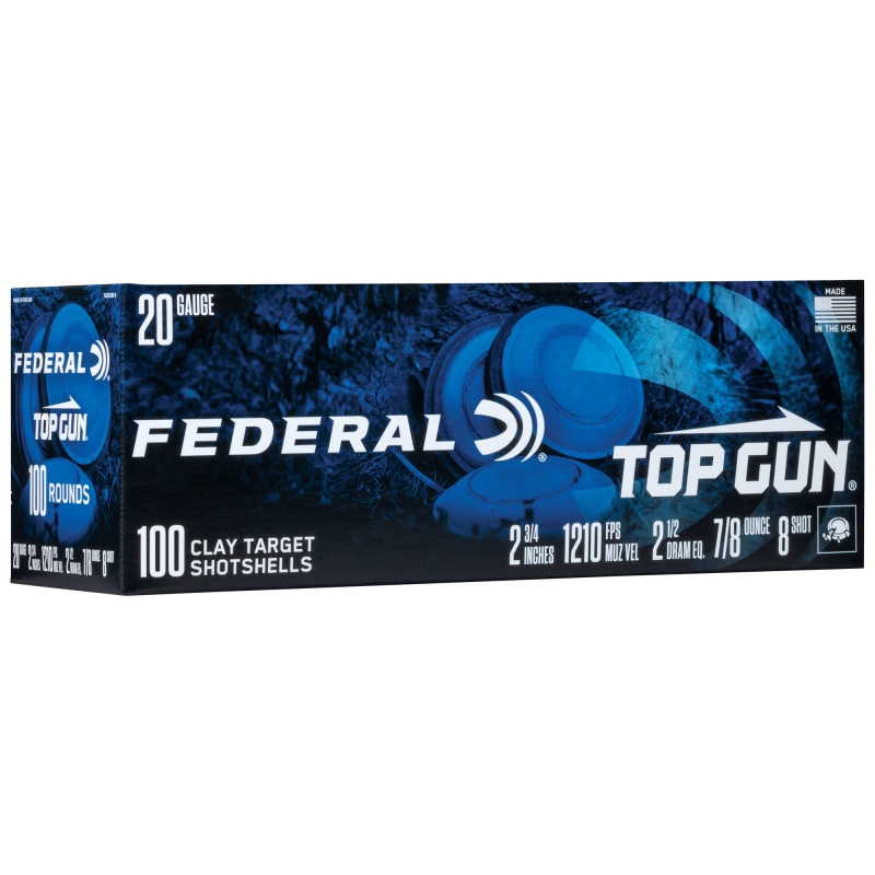 Federal, Top Gun, 20 Gauge 2.75", #8, 7/8 Oz., 100 Round Box