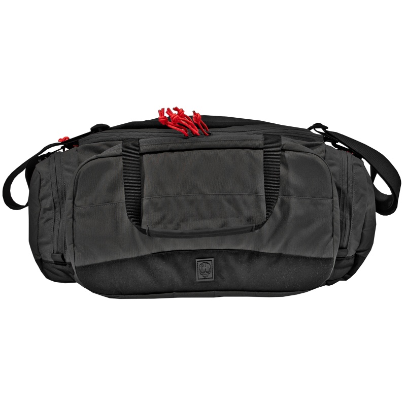 Grey Ghost Gear, Range Bag, Black With Red Zipper Pulls, 500D Cordura Nylon, 9"X20"x7", 1,260 Total Cubic Inches