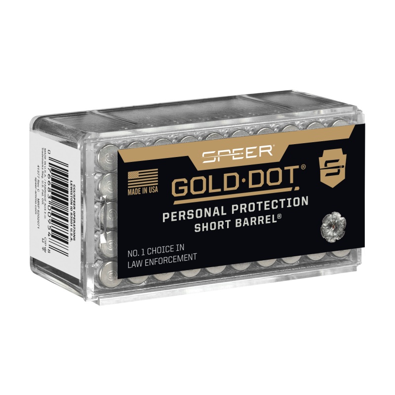 Speer Ammunition, Gold Dot Short Barrel, 22 Wmr, Personal Protection, 40 Grain, Gold Dot Hollow Point, 50 Round Box