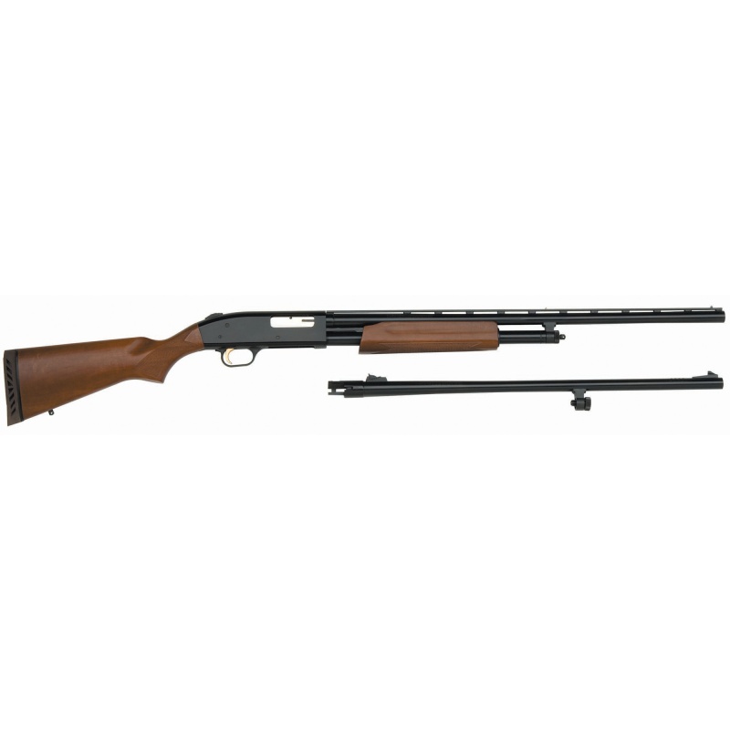 Mossberg, 500 Combo, Pump Action, 20 Gauge, 3" Chamber, 26" Vent Rib Barrel, Accuchoke, Blue Finish, Wood Stock, Bead Sight, 5 Rounds, W/24 Rifled Barrel